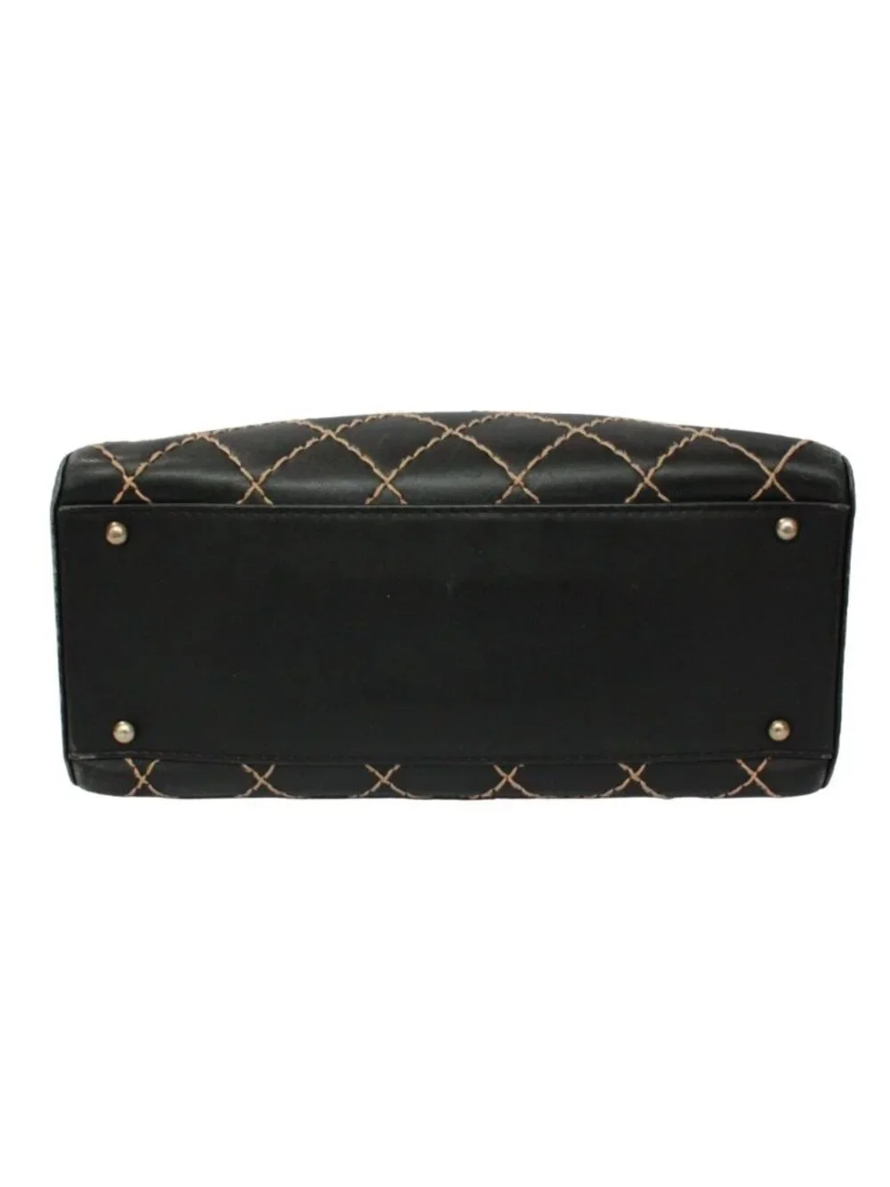 Chanel Wild Stitch Leather Black Handbag Silver